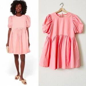 Tuckernuck Hyacinth House XS Allie pink puff sleeve babydoll dress